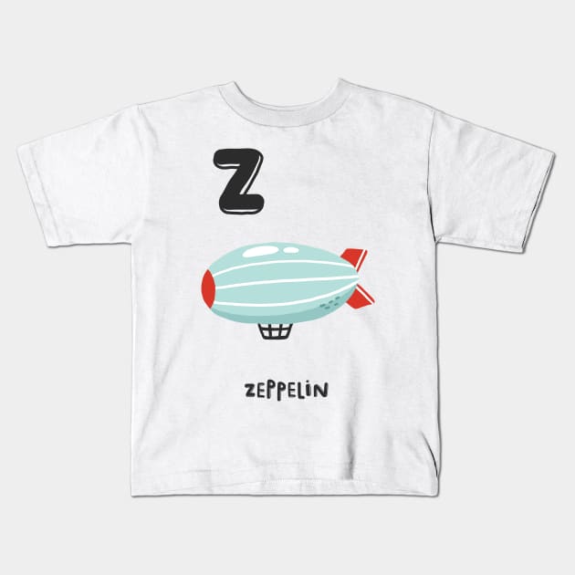 Z is Zeppelin Kids T-Shirt by JunkyDotCom